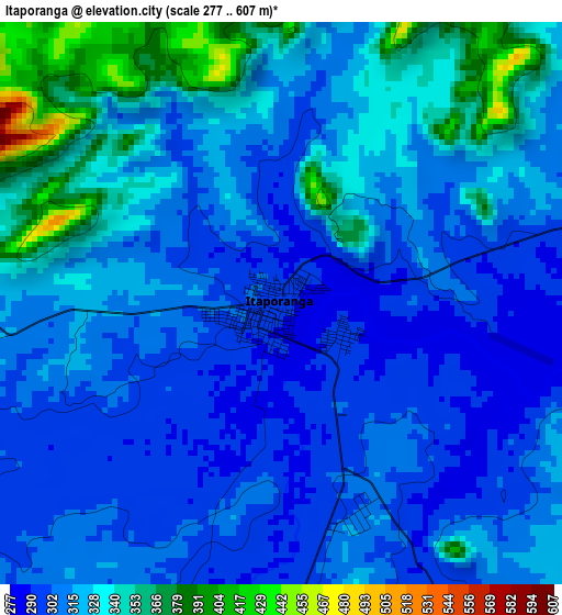 Itaporanga elevation map