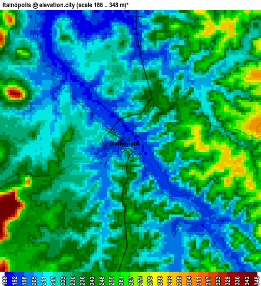 Itainópolis elevation map