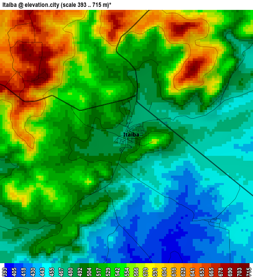 Itaíba elevation map