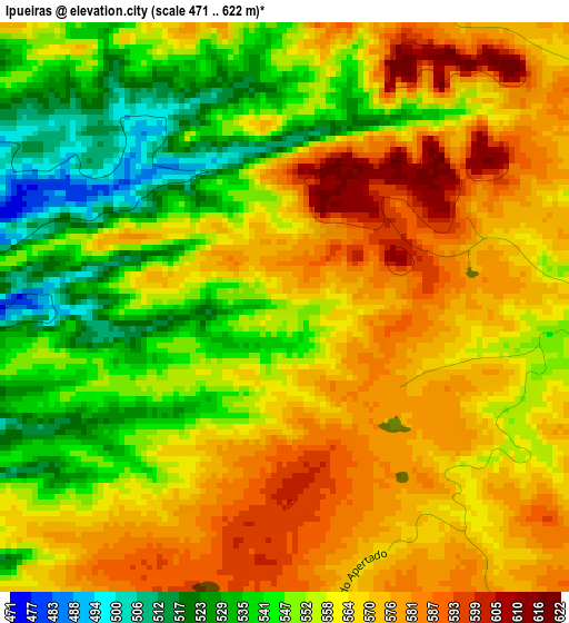 Ipueiras elevation map