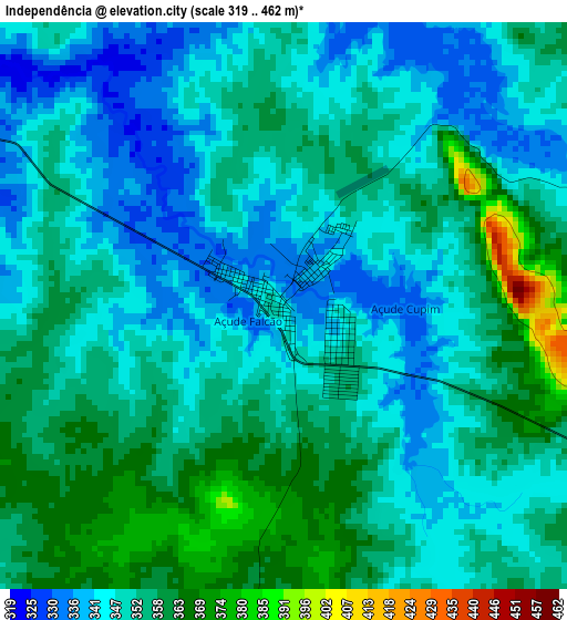 Independência elevation map