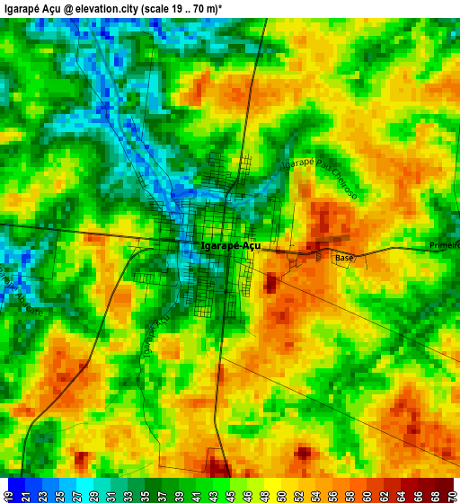 Igarapé Açu elevation map