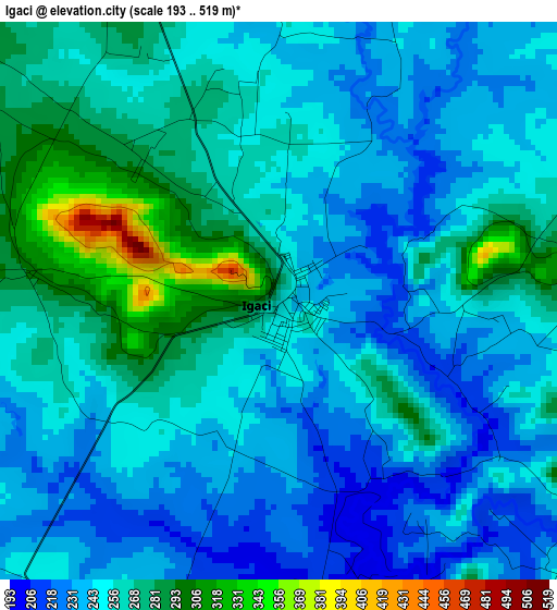 Igaci elevation map