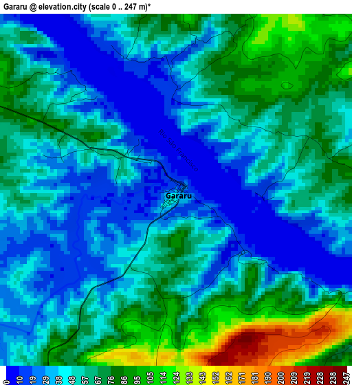 Gararu elevation map