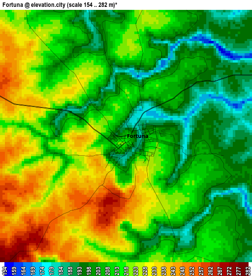 Fortuna elevation map