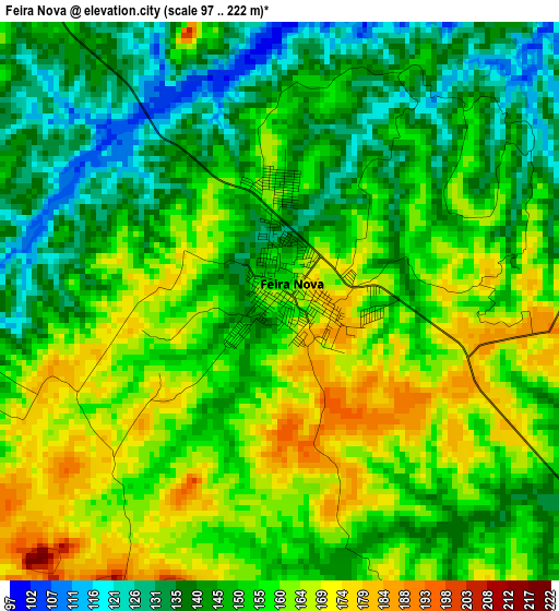 Feira Nova elevation map