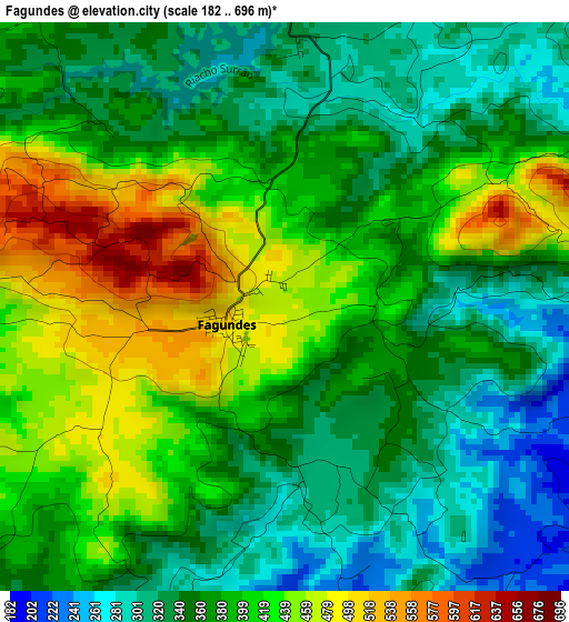Fagundes elevation map
