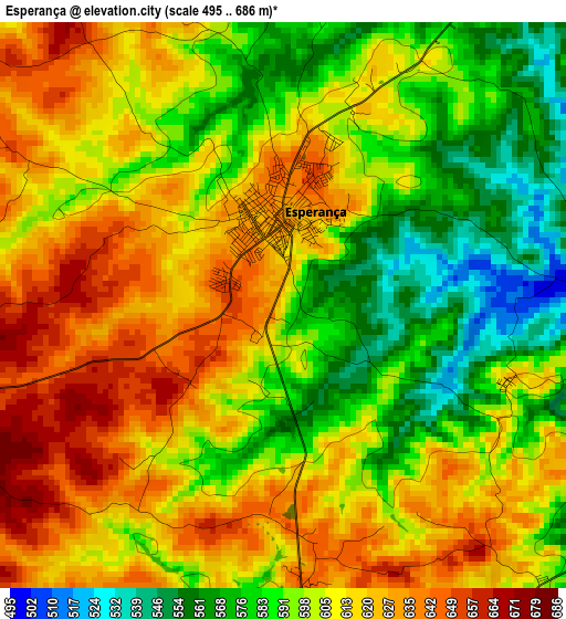 Esperança elevation map