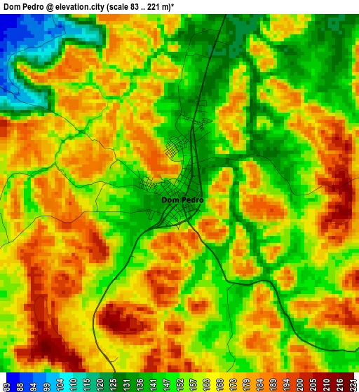 Dom Pedro elevation map