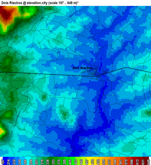 Dois Riachos elevation map