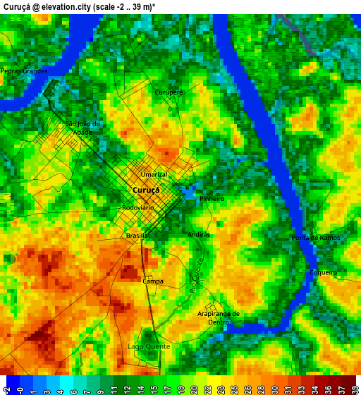 Curuçá elevation map