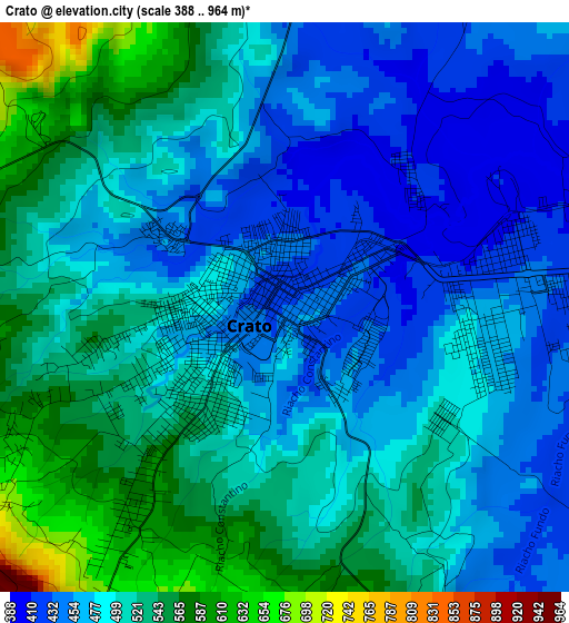 Crato elevation map