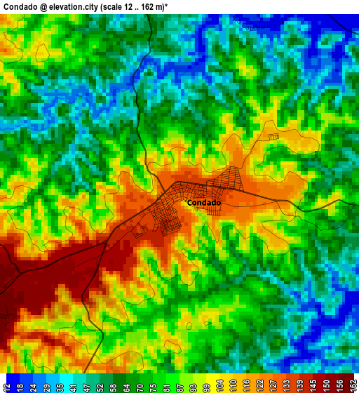 Condado elevation map
