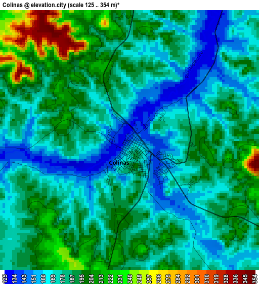 Colinas elevation map
