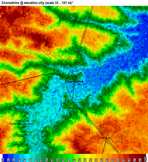 Chorozinho elevation map