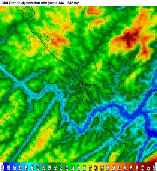 Chã Grande elevation map