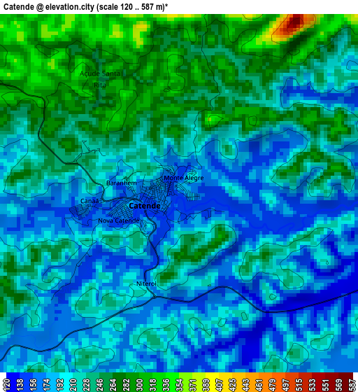 Catende elevation map