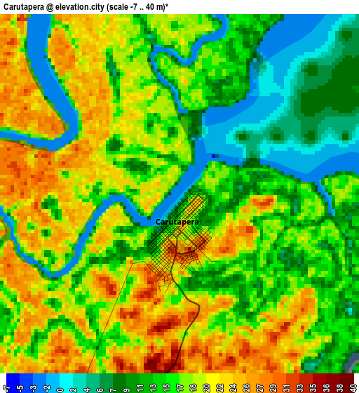 Carutapera elevation map