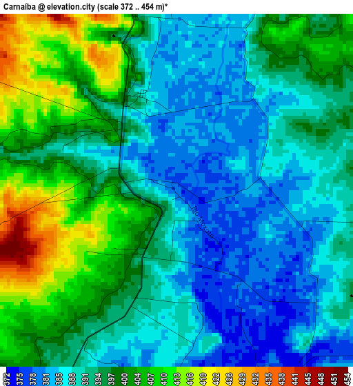 Carnaíba elevation map