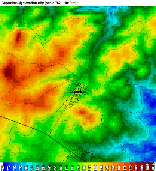 Capoeiras elevation map