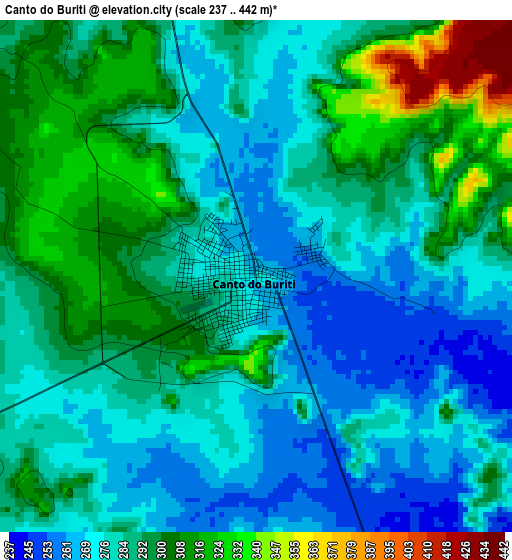 Canto do Buriti elevation map