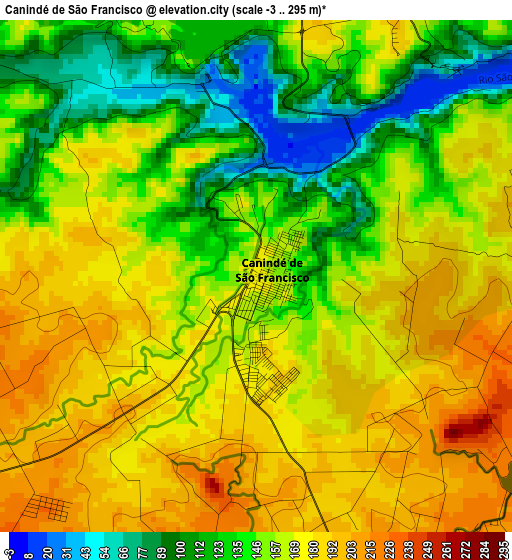 Canindé de São Francisco elevation map