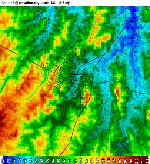 Canindé elevation map