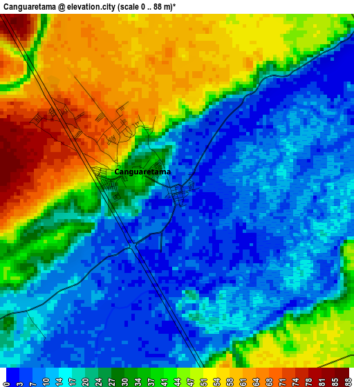 Canguaretama elevation map