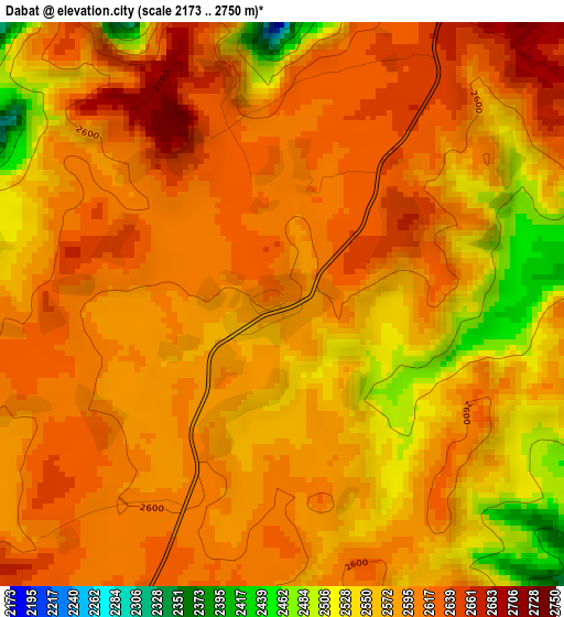 Dabat elevation map