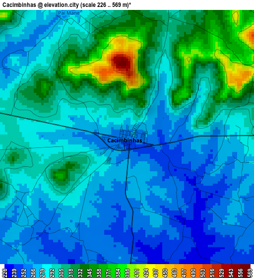 Cacimbinhas elevation map