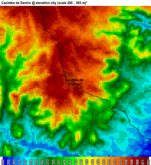 Cacimba de Dentro elevation map