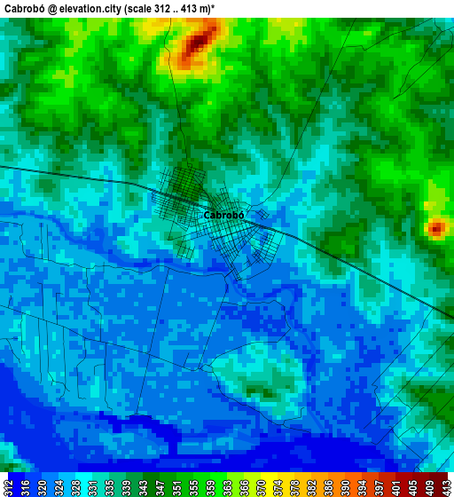 Cabrobó elevation map