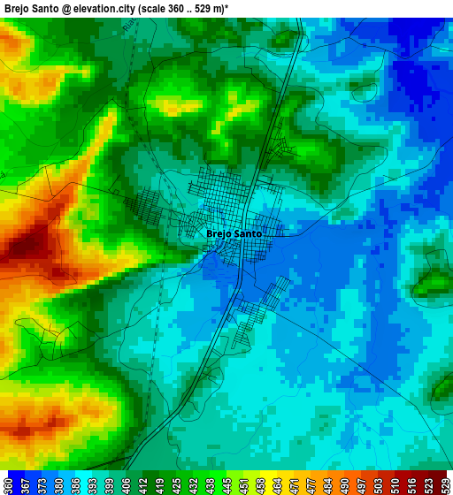 Brejo Santo elevation map