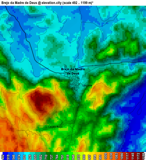 Brejo da Madre de Deus elevation map