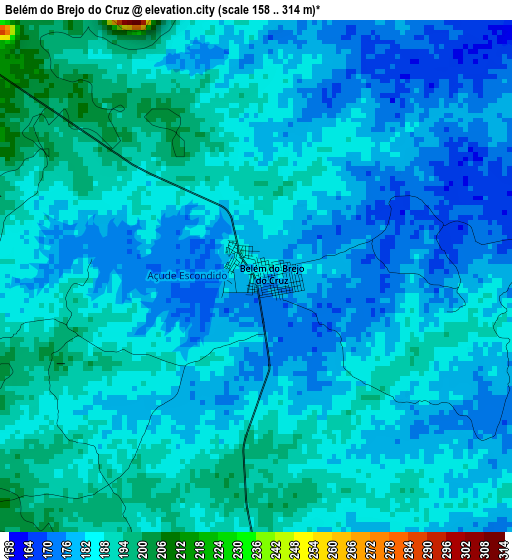 Belém do Brejo do Cruz elevation map