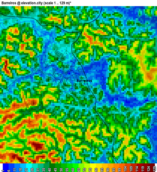 Barreiros elevation map