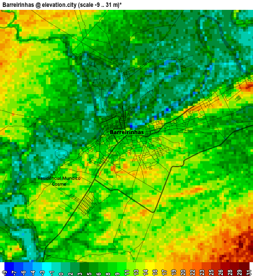 Barreirinhas elevation map