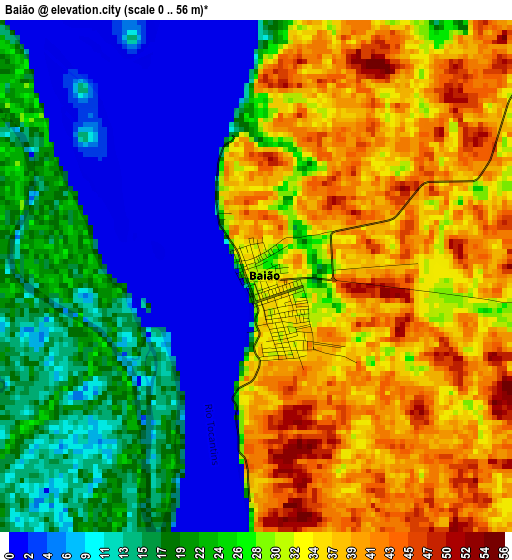 Baião elevation map