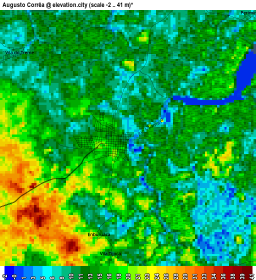 Augusto Corrêa elevation map