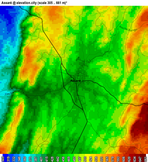 Assaré elevation map