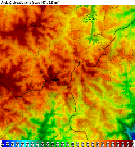 Areia elevation map