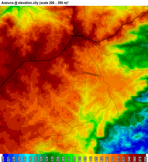 Araruna elevation map