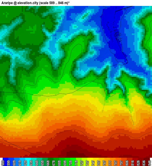 Araripe elevation map