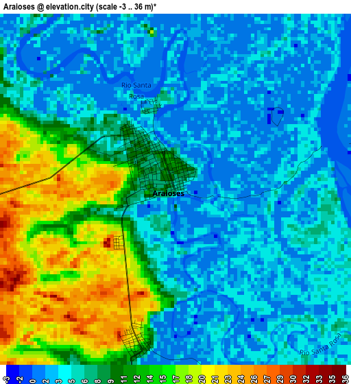 Araioses elevation map