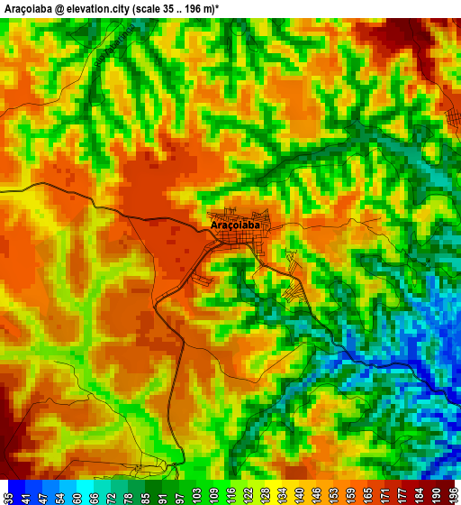 Araçoiaba elevation map