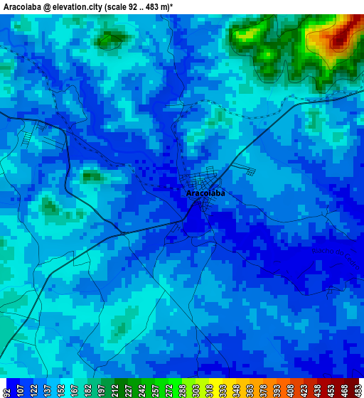 Aracoiaba elevation map