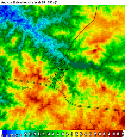 Angicos elevation map