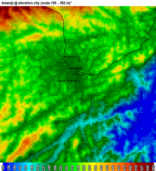 Amaraji elevation map