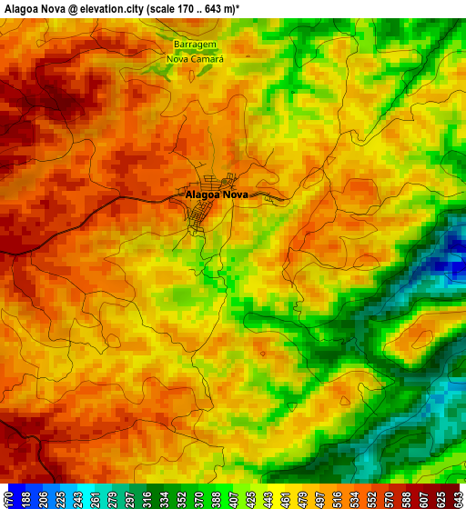Alagoa Nova elevation map