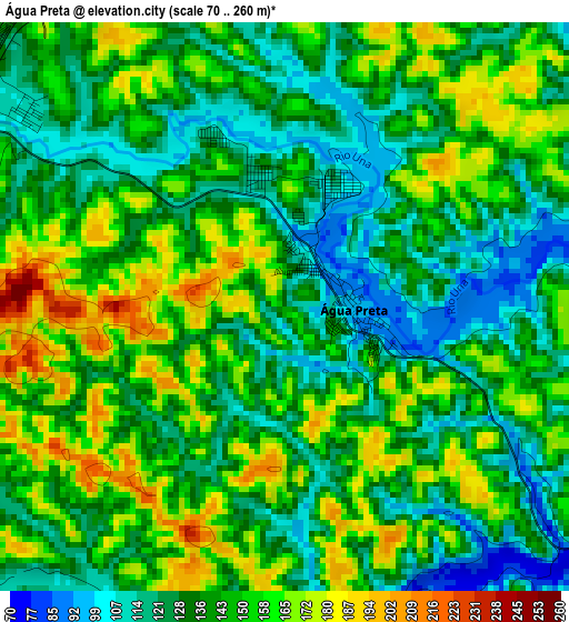 Água Preta elevation map